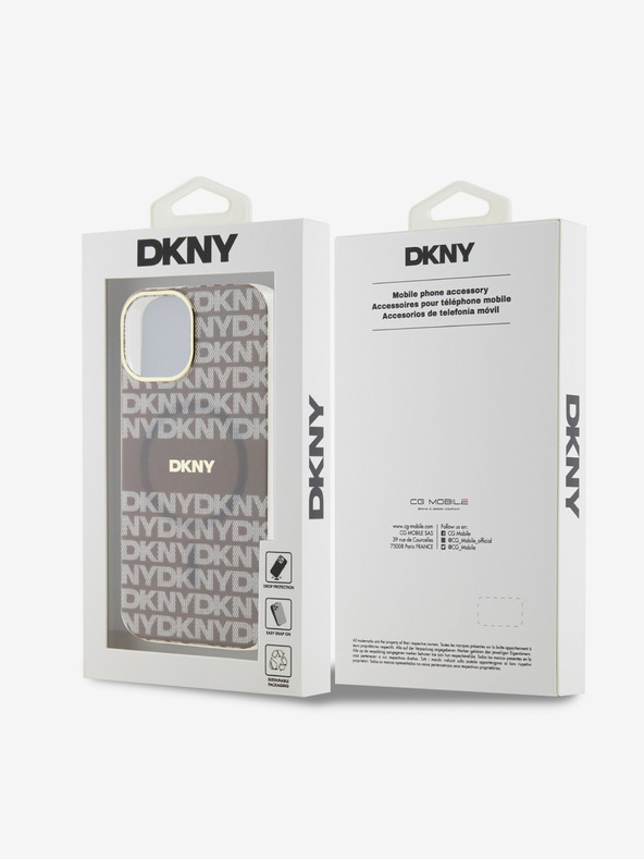 DKNY Zadný kryt PC/TPU Repeat Pattern Tonal Stripe Magsafe pre iPhone 14 Beige DKNY