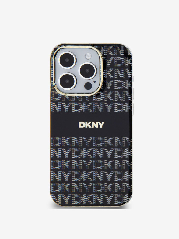 DKNY Zadný kryt PC/TPU Repeat Pattern Tonal Stripe Magsafe pre iPhone 15 Pro Max Black DKNY