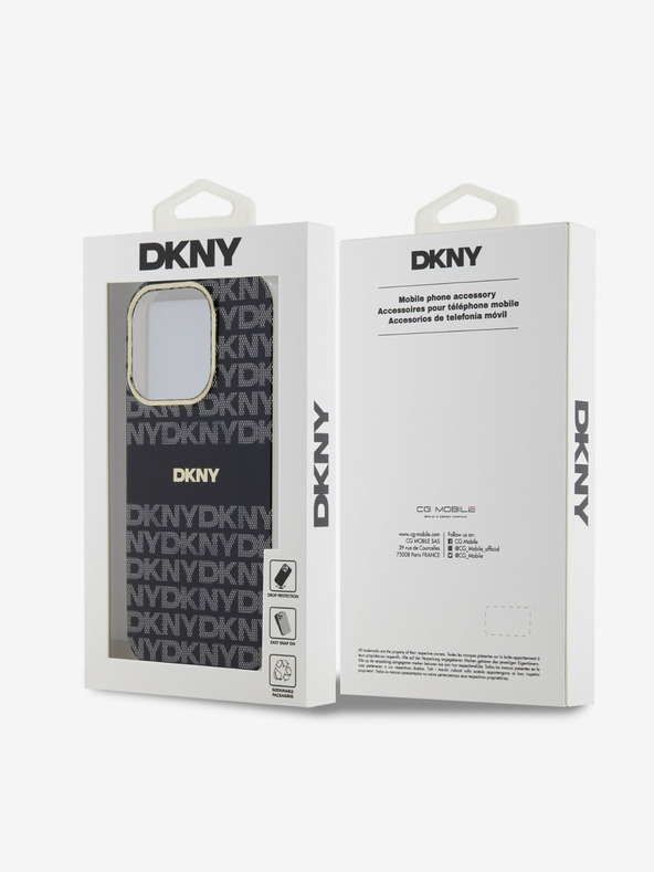DKNY Zadný kryt PC/TPU Repeat Pattern Tonal Stripe Magsafe pre iPhone 15 Pro Max Black DKNY