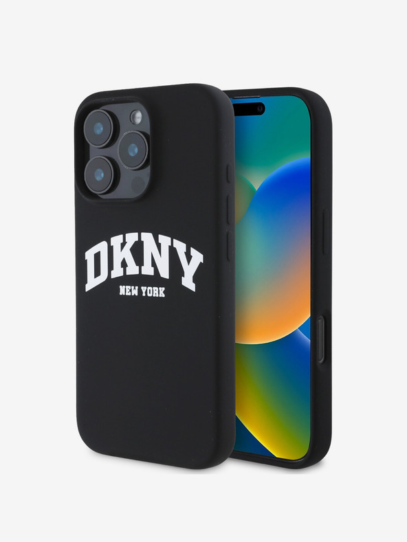 DKNY DKNY Tekutý silikónový zadný kryt s logom MagSafe pre iPhone 16 Pro čierny