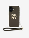 DKNY DKNY PU kožený zadný kryt s logom na zápästí pre iPhone 16 zelený