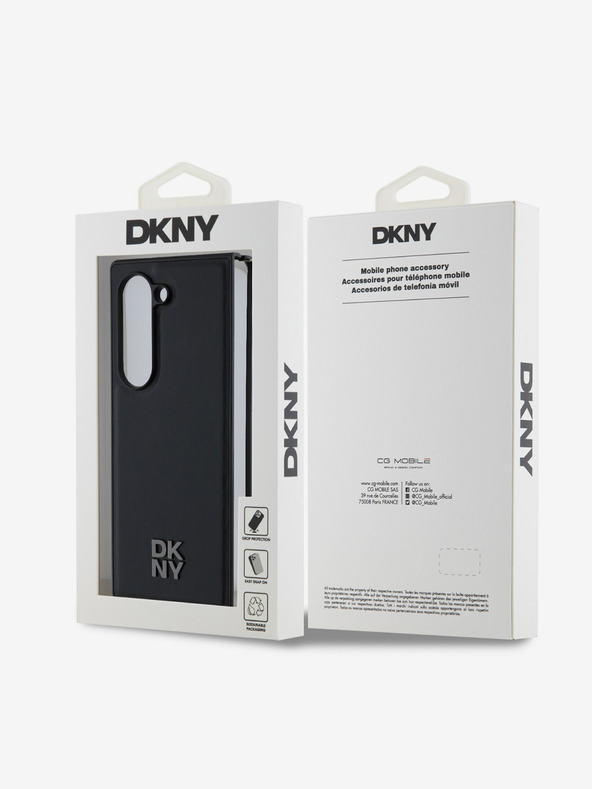 DKNY DKNY PU kožený zadný kryt s logom MagSafe pre Samsung Galaxy Z Fold 6 čierny