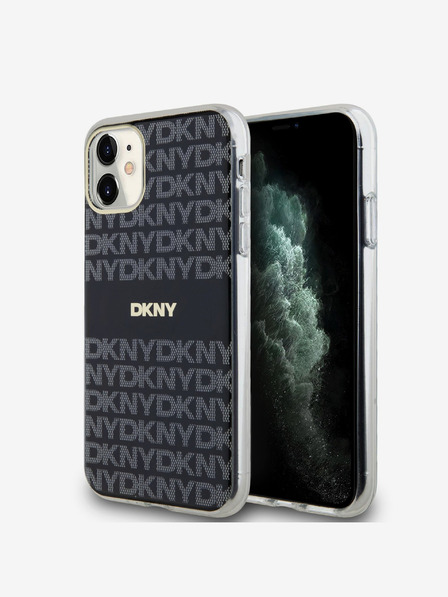 DKNY Zadný kryt PC/TPU Repeat Pattern Tonal Stripe Magsafe pre iPhone 11 Black DKNY