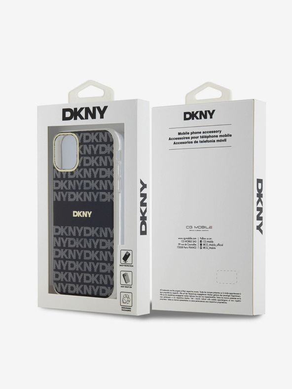DKNY Zadný kryt PC/TPU Repeat Pattern Tonal Stripe Magsafe pre iPhone 11 Black DKNY