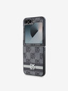 DKNY DKNY PU kožený károvaný zadný kryt so vzorom a pruhmi pre Samsung Galaxy Z Flip 6 čierny