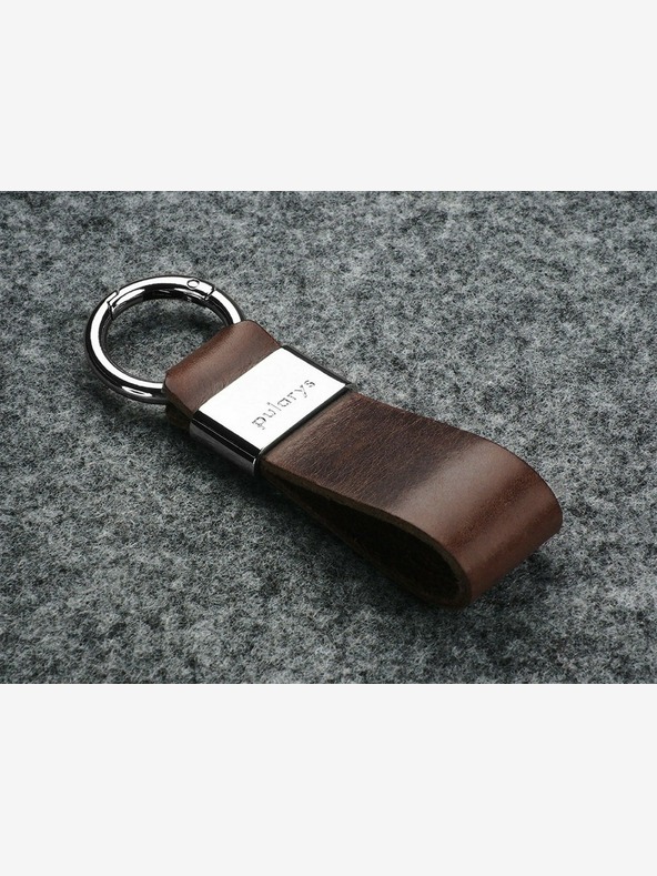 Pularys Pularys Pánska kožená peňaženka a prívesok na kľúče Hnedá darčeková súprava 189414102