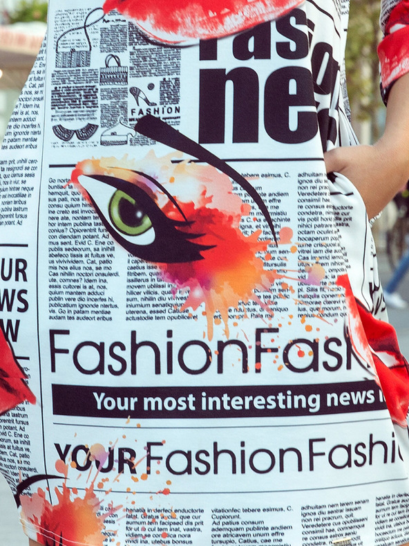 numoco Pohodlné šaty nadrozmernej veľkosti - novinový vzor Numoco SOPHIE