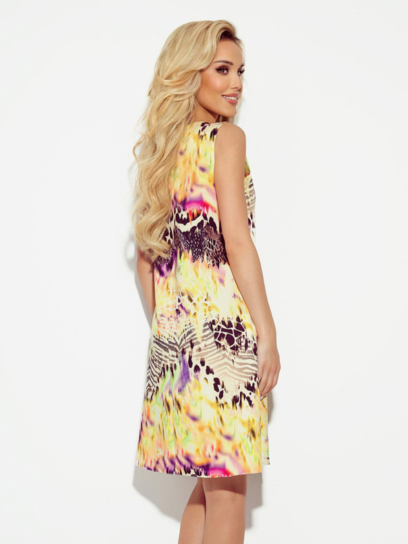 numoco Lichotivé šaty so žltou leopardou potlačou Numoco VICTORIA