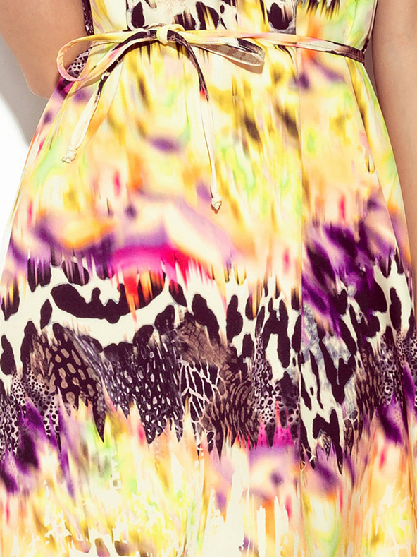 numoco Lichotivé šaty so žltou leopardou potlačou Numoco VICTORIA