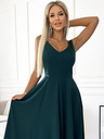 numoco Dlhé elegantné šaty s výstrihom - zelené Numoco CINDY
