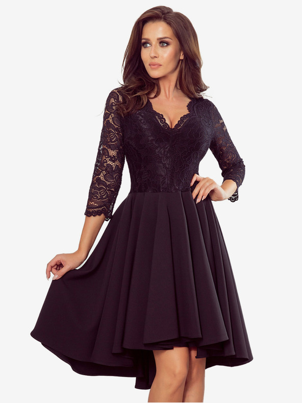 numoco Exkluzívne šaty s čipkou - čierne Numoco NICOLLE