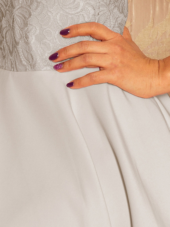 numoco Šaty s čipkou - svetlosivé Numoco MARTA