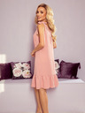 numoco Šaty s mašľami na ramenách - púdrovo ružové Numoco ROSITA