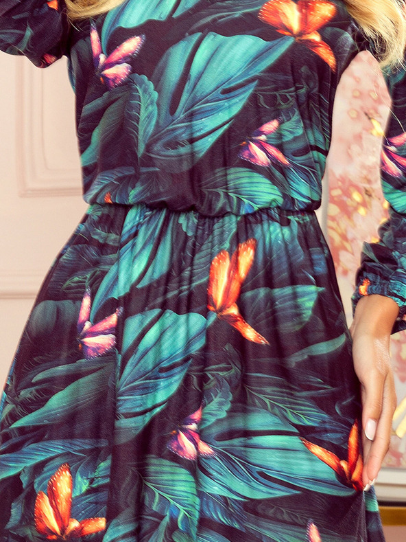 numoco Numoco CORA šaty s výstrihom a volánom