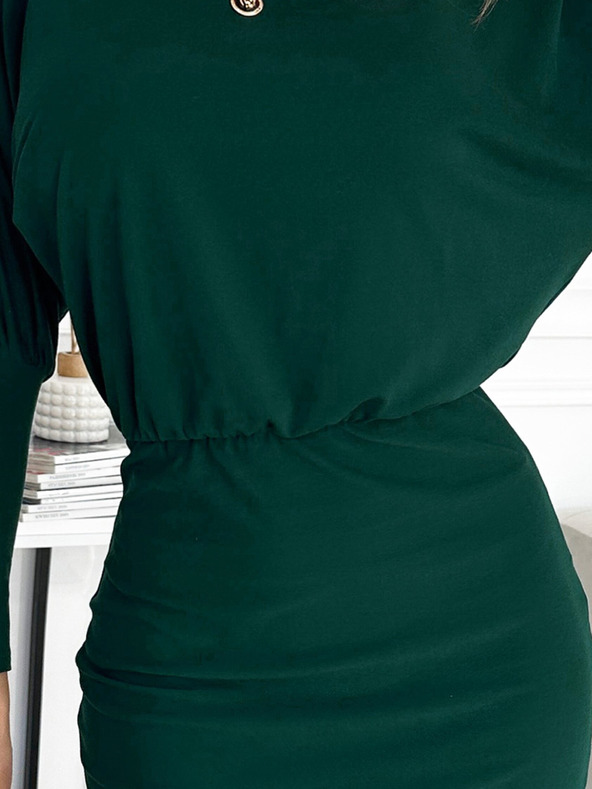 numoco Šaty s manžetovými rukávmi - zelené Numoco LARA