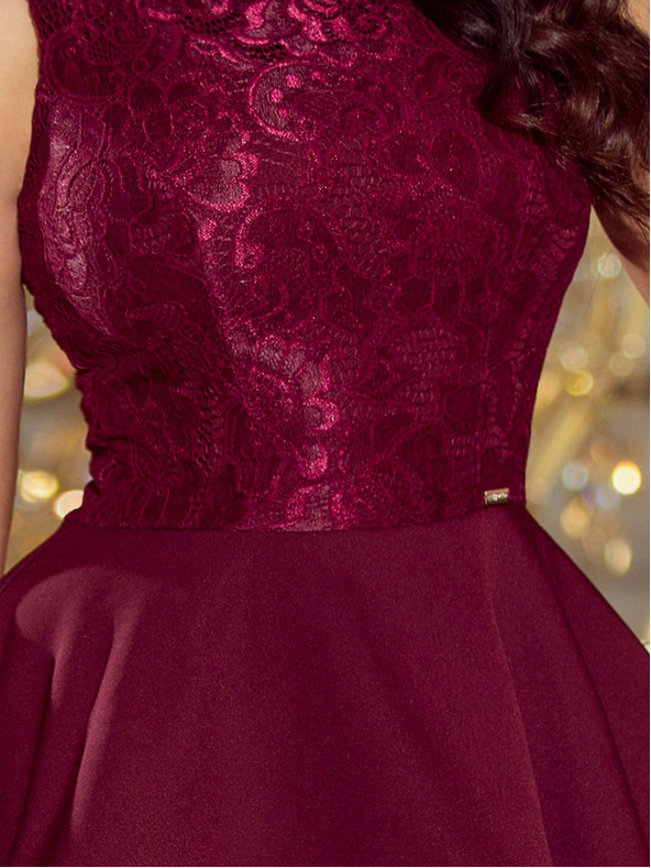 numoco Šaty s čipkou - bordová Numoco LAURA