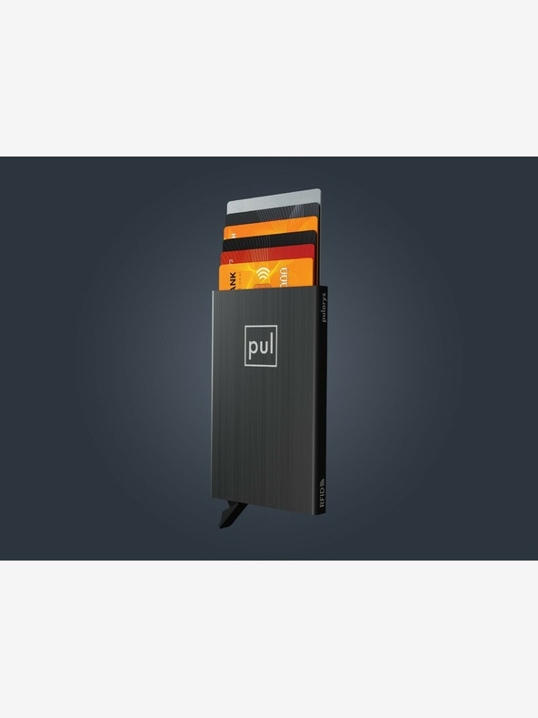 Pularys Pularys puzdro na doklady čierne, brúsený hliník