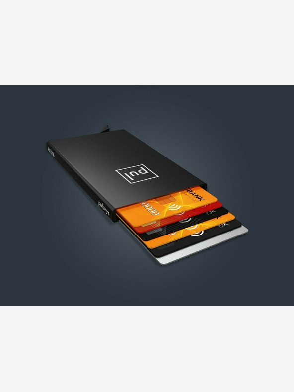 Pularys Pularys puzdro na doklady čierne, brúsený hliník