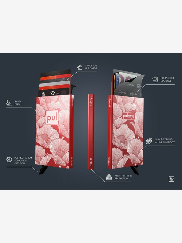 Pularys Pularys dámske puzdro na doklady - makovo červené