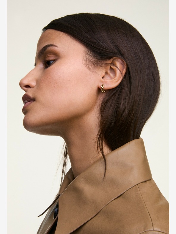 Daniel Wellington Dámske zlaté oceľové náušnice Daniel Wellington 3-link