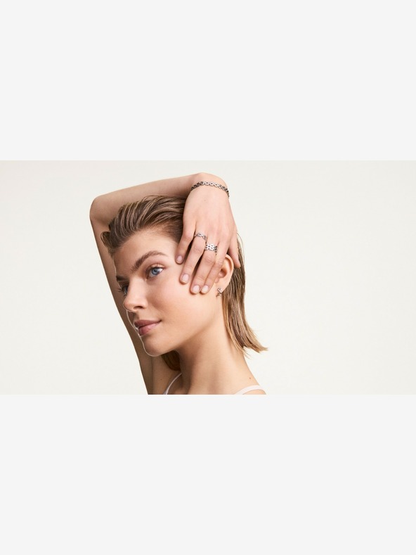 Daniel Wellington Daniel Wellington strieborný oceľový prsteň 3-Link