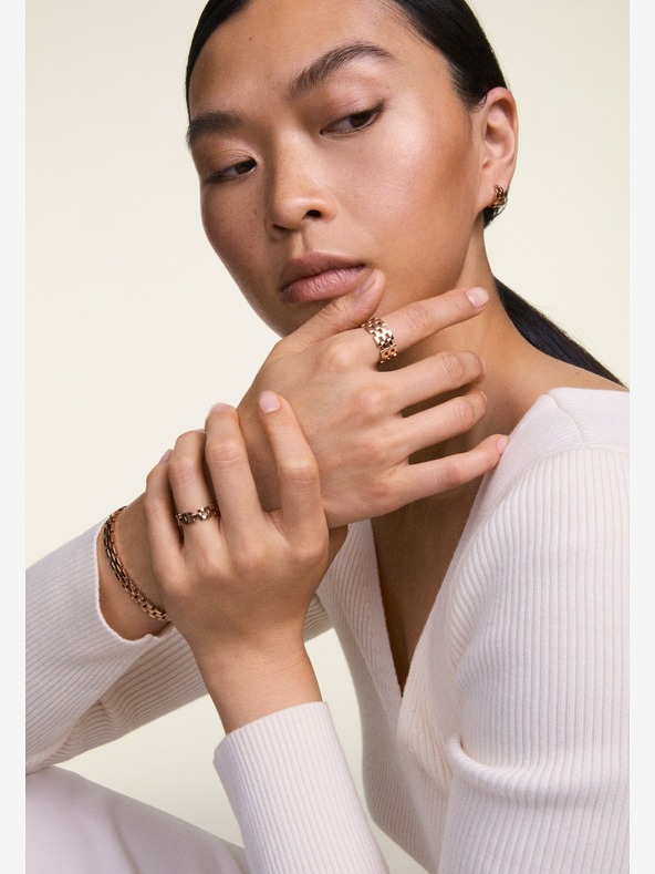 Daniel Wellington Daniel Wellington Ružovo-zlatý oceľový prsteň s 3 článkami