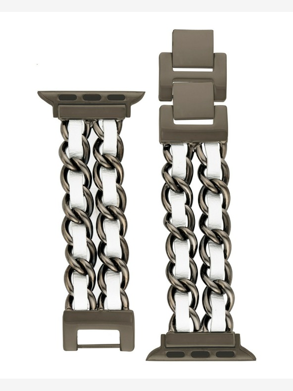 Steve Madden Dámsky remienok Steve Madden z ocele a vegánskej kože pre Apple Watch 38/40/41 mm, WS/1001BKWT424445