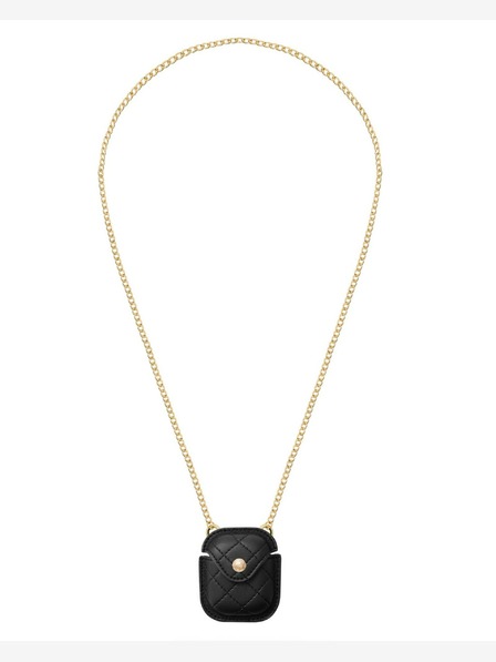 Anne Klein Anne Klein Čierne kožené puzdro na slúchadlá Apple AirPods Pro