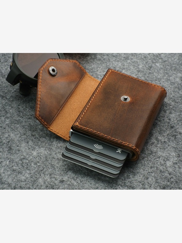 Pularys Pularys pánska kožená peňaženka hnedá