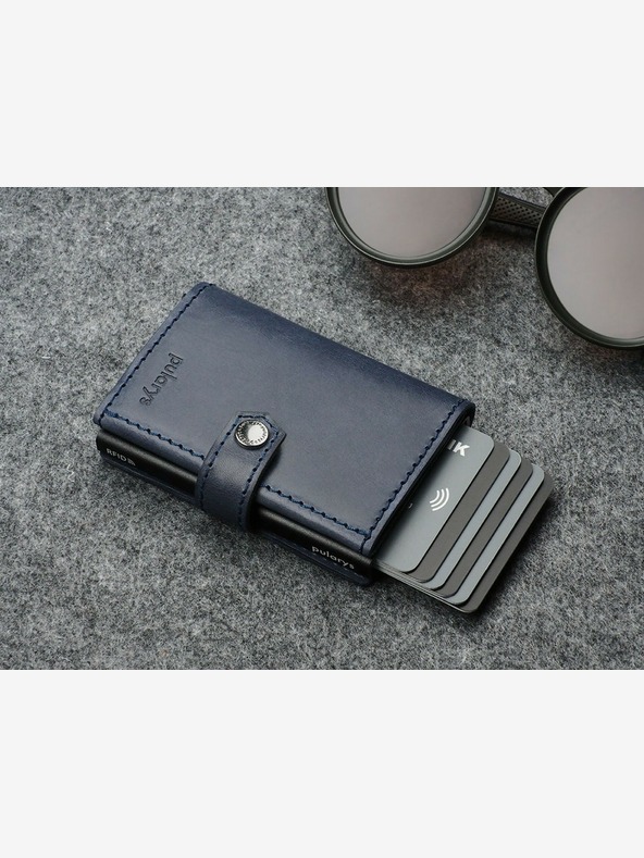 Pularys Pularys pánska kožená peňaženka Hiker modrá 211114104