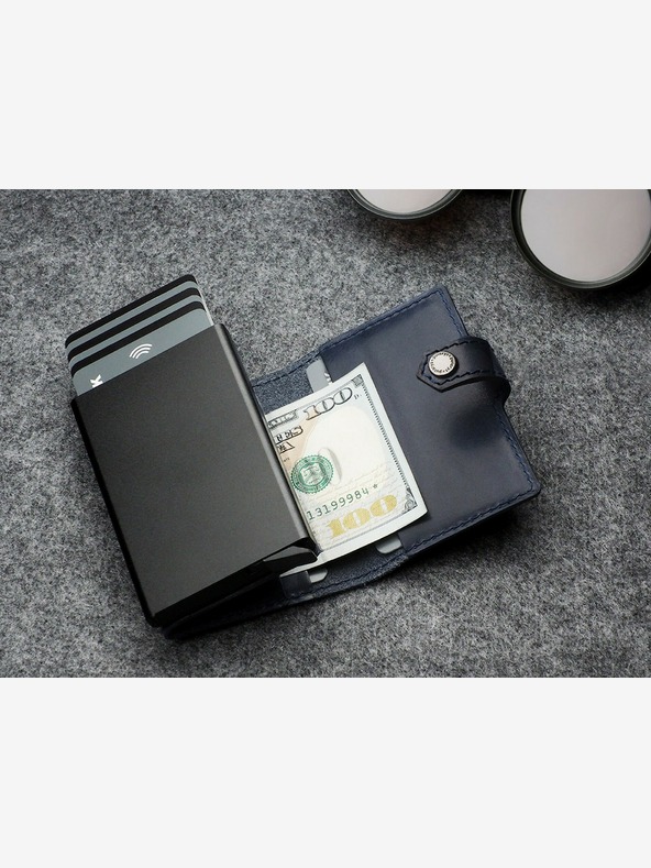 Pularys Pularys pánska kožená peňaženka Hiker modrá 211114104