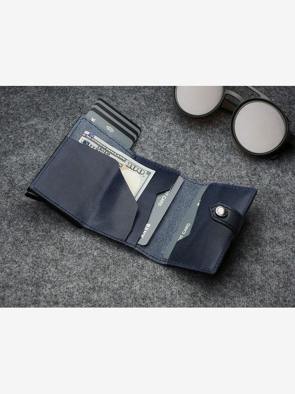 Pularys Pularys pánska kožená peňaženka Hiker modrá 211114104