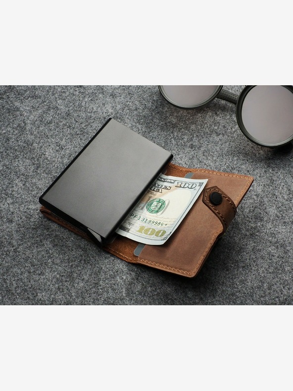 Pularys Pularys Pánska kožená peňaženka Hiker hnedá 211128406