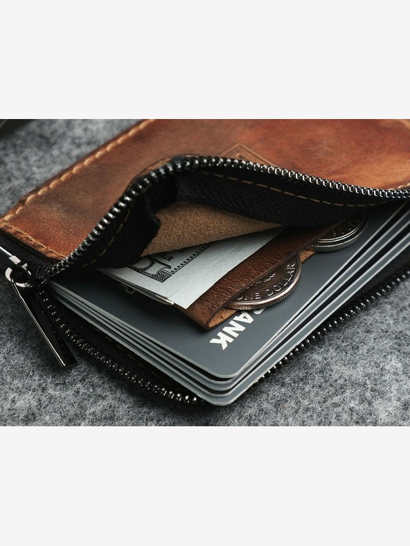 Pularys Pularys Pánska kožená peňaženka Oldtimer Slim Brown