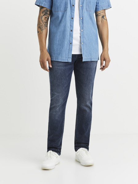 Celio Tmavomodré pánske džínsy slim fit Celio