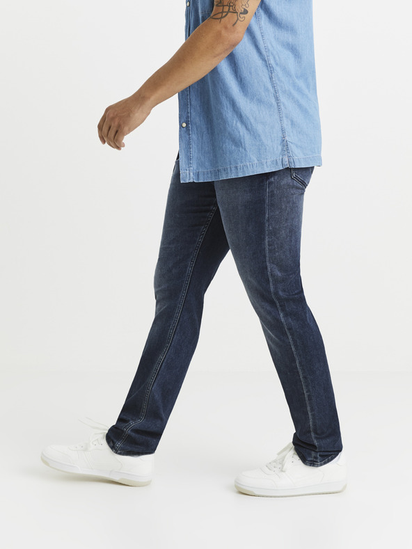 Celio Tmavomodré pánske džínsy slim fit Celio