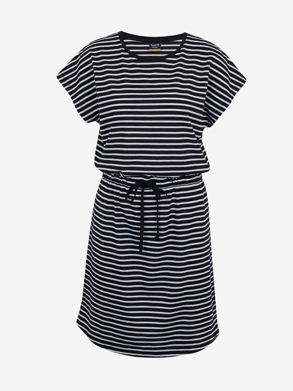 Sam 73 Bielo-čierne dámske pruhované šaty SAM73 Sagitta