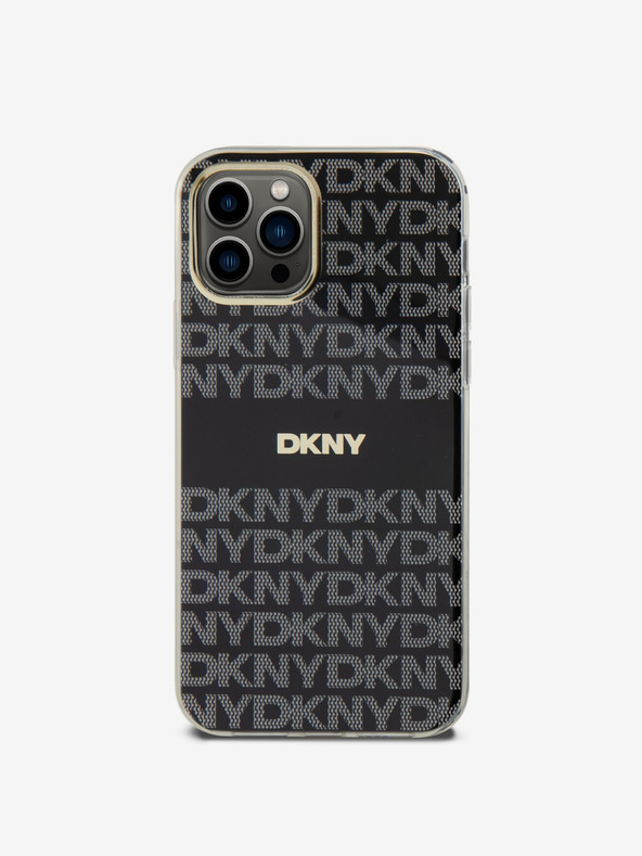 DKNY Zadný kryt PC/TPU Repeat Pattern Tonal Stripe Magsafe pre iPhone 12/12 Pro Black DKNY