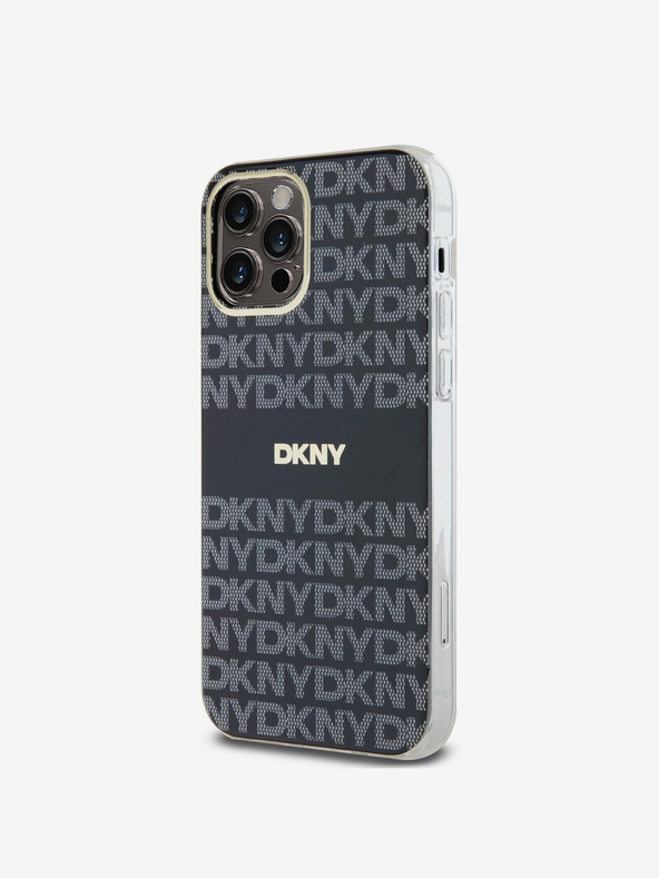 DKNY Zadný kryt PC/TPU Repeat Pattern Tonal Stripe Magsafe pre iPhone 12/12 Pro Black DKNY