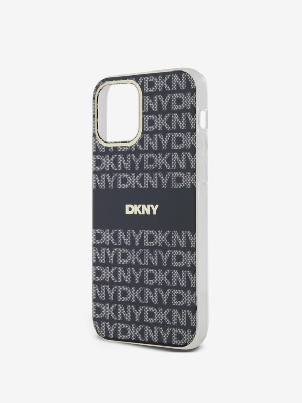 DKNY Zadný kryt PC/TPU Repeat Pattern Tonal Stripe Magsafe pre iPhone 12/12 Pro Black DKNY