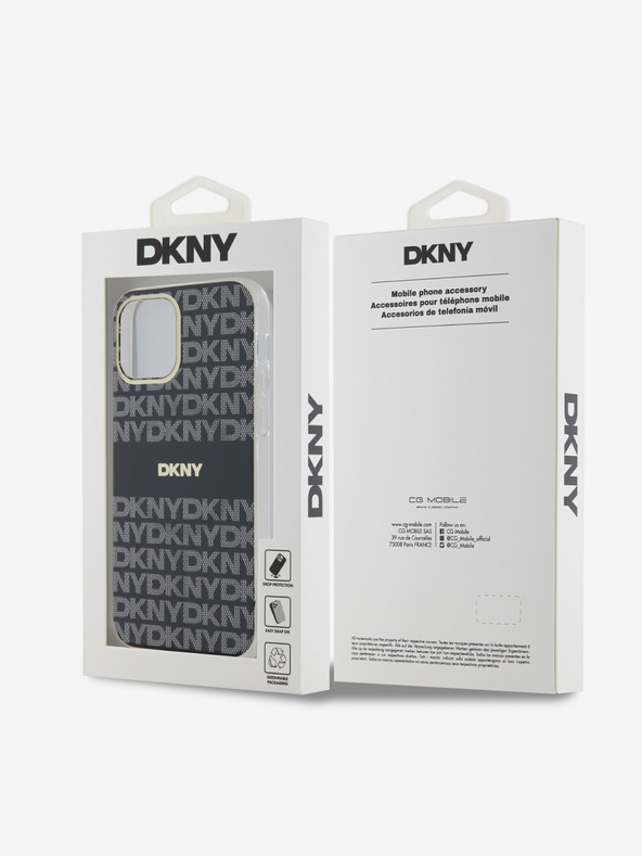 DKNY Zadný kryt PC/TPU Repeat Pattern Tonal Stripe Magsafe pre iPhone 12/12 Pro Black DKNY
