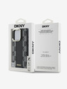 DKNY DKNY PU kožený károvaný vzor Magsafe zadný kryt pre iPhone 16 Pro čierny