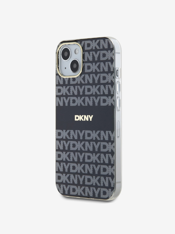 DKNY Zadný kryt PC/TPU Repeat Pattern Tonal Stripe Magsafe pre iPhone 13 čierny DKNY