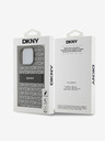 DKNY DKNY PU kožený zadný kryt s opakujúcim sa vzorom s tonálnym pruhom pre iPhone 16 Pro Max béžový