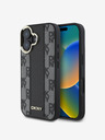 DKNY DKNY PU kožený károvaný vzor Magsafe zadný kryt pre iPhone 16 Plus čierny