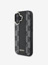 DKNY DKNY PU kožený károvaný vzor Magsafe zadný kryt pre iPhone 16 Plus čierny