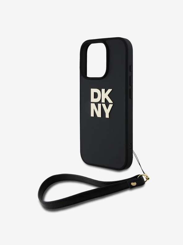 DKNY DKNY PU kožený zadný kryt s logom na zápästí pre iPhone 16 Pro Max Black