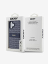 DKNY DKNY PU kožený zadný kryt s opakujúcim sa vzorom s tonálnym pruhom pre iPhone 16 modrý