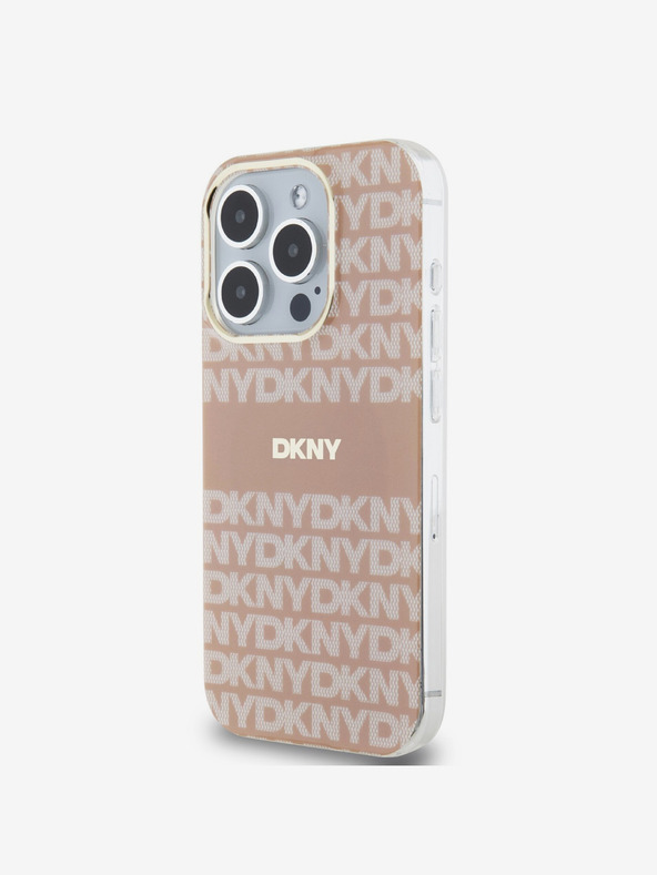 DKNY Zadný kryt PC/TPU Repeat Pattern Tonal Stripe Magsafe pre iPhone 14 Pro Max Pink DKNY