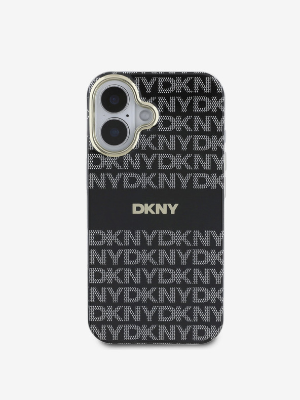 DKNY DKNY PC/TPU zadný kryt Magsafe s opakovaným vzorom Tonal Stripe pre iPhone 16 čierny